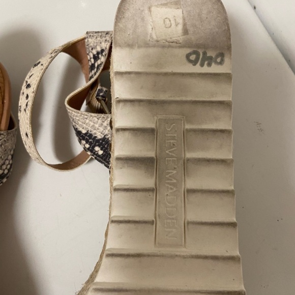 Steve Madden 10 snakeskin look heeled sandals cork & rope heel $69 - Picture 4 of 9